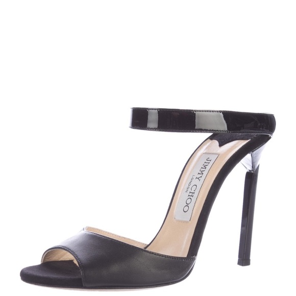 Jimmy Choo Shoes - Jimmy Choo Deckle Patent Leather Bracelet Mules